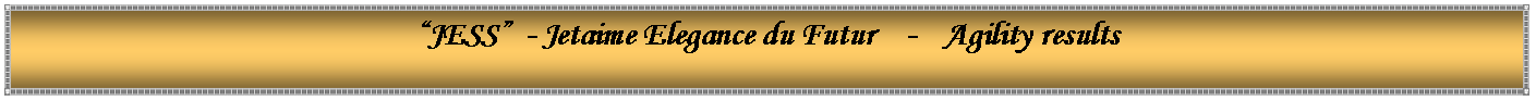 Text Box: �JESS�  - Jetaime Elegance du Futur    -    Agility results